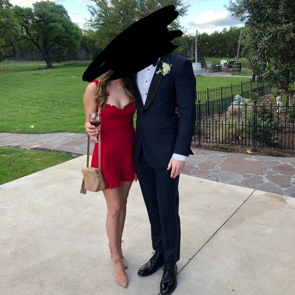 Reformation Christine dress in red